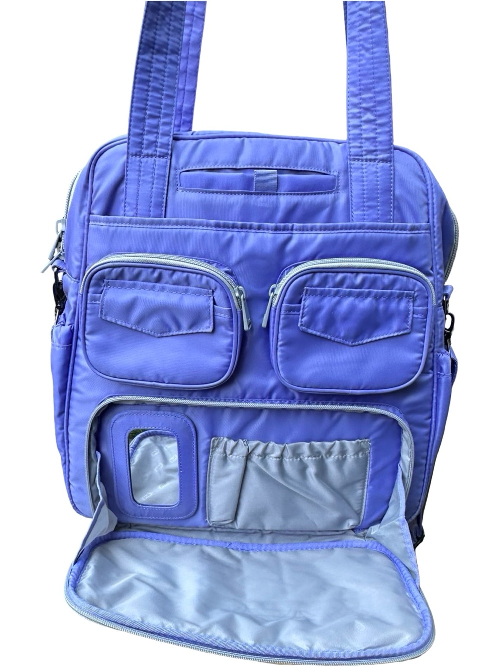 Lug Puddle Jumper Quilted Travel Tote Overnight Gym Bag Periwinkle Blue - Picture 8 of 17